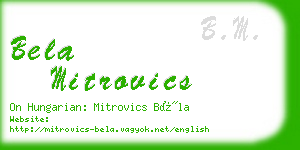 bela mitrovics business card